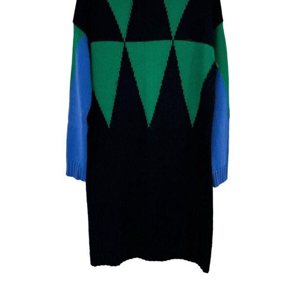 Etcetera Womens  Green Geometric Sweater Dress size large cotton blend - Picture 8 of 13